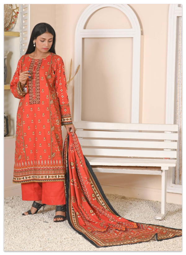 SPLENDA – 3 PC UNSTITCHED (ROSE) - Image 3