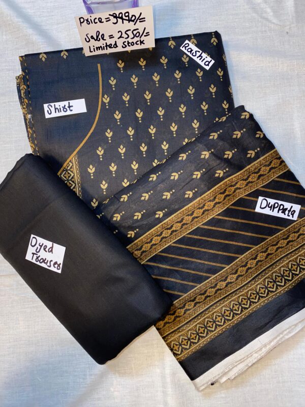 RASHEED {PREMIUM } -3pc UNSTICHED LAWN